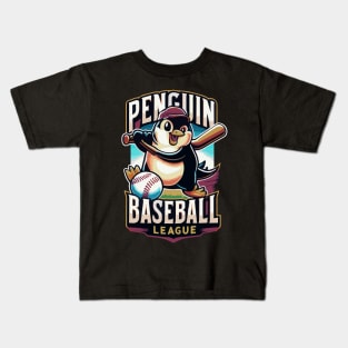 Penguin Baseball Tribute - Penguin Baseball League Kids T-Shirt